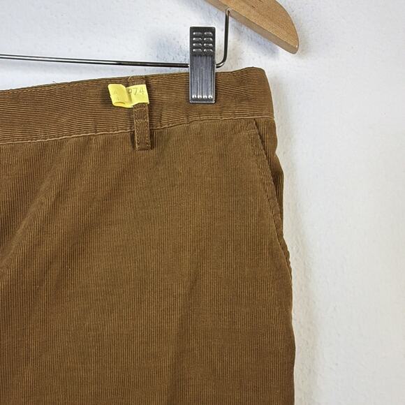 Lands' End womens size 12 brown High Rise Elastic Back Corduroy Pants Stretch - Picture 2 of 9
